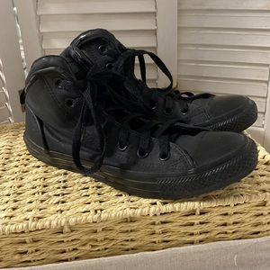Black Converse All Star mid top sneakers